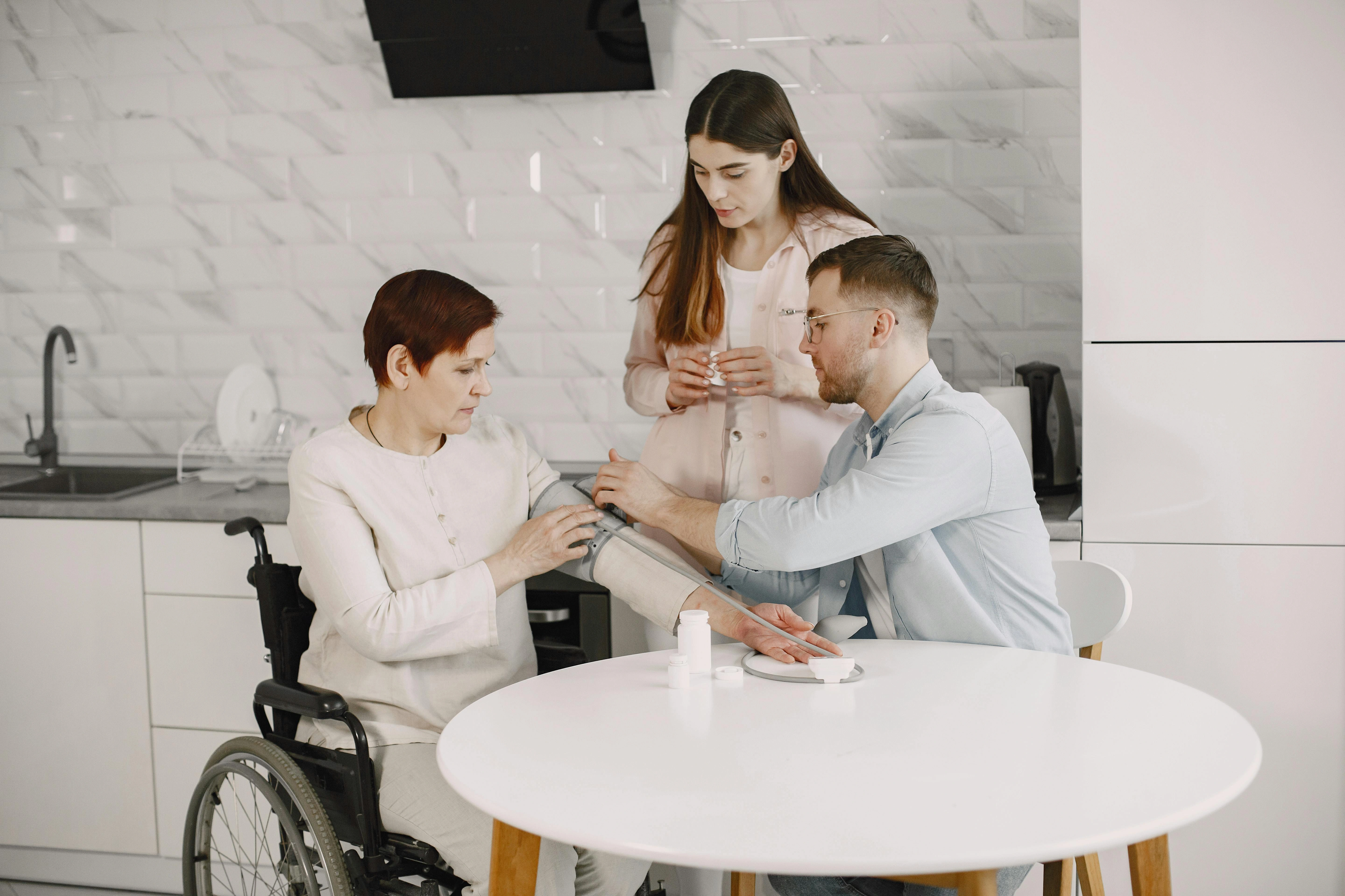 Caring nurse providing in-home support